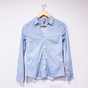 H&M Blue striped & polka dot button down shirt